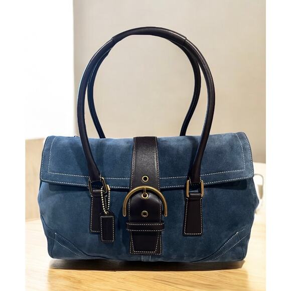 Vintage Coach 9507 Soho Suede Flap Satchel & Wristlet - Picture 2 of 14